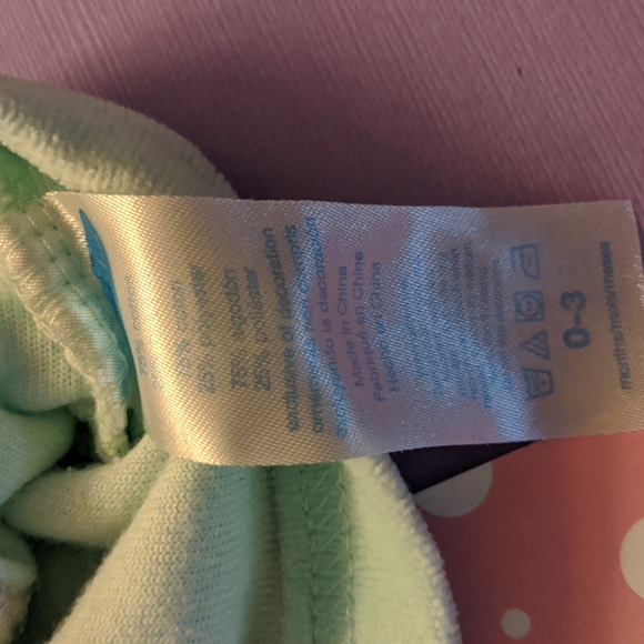 0-3mo, Bon Bebe, mint green fleece Owl hoodie - Picture 3 of 5